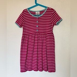 Hannah Anderson pink and white stripper dress with blue accents size 6/7